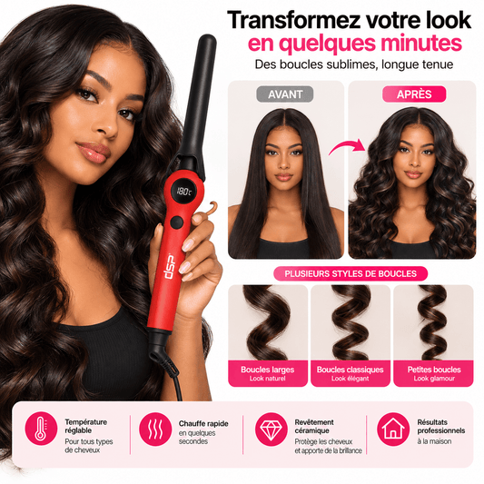 Boucleur Professionnel DSP 22 mm – Fer à Boucler avec Écran Digital - TENDANCES STYLES