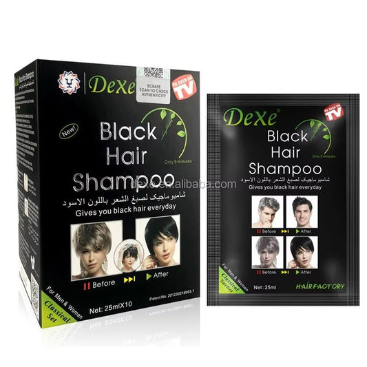 DEXE Shampooing pour cheveux noirs Meilleure couleur de cheveux instantanée 25 ml*10 - TENDANCES STYLES