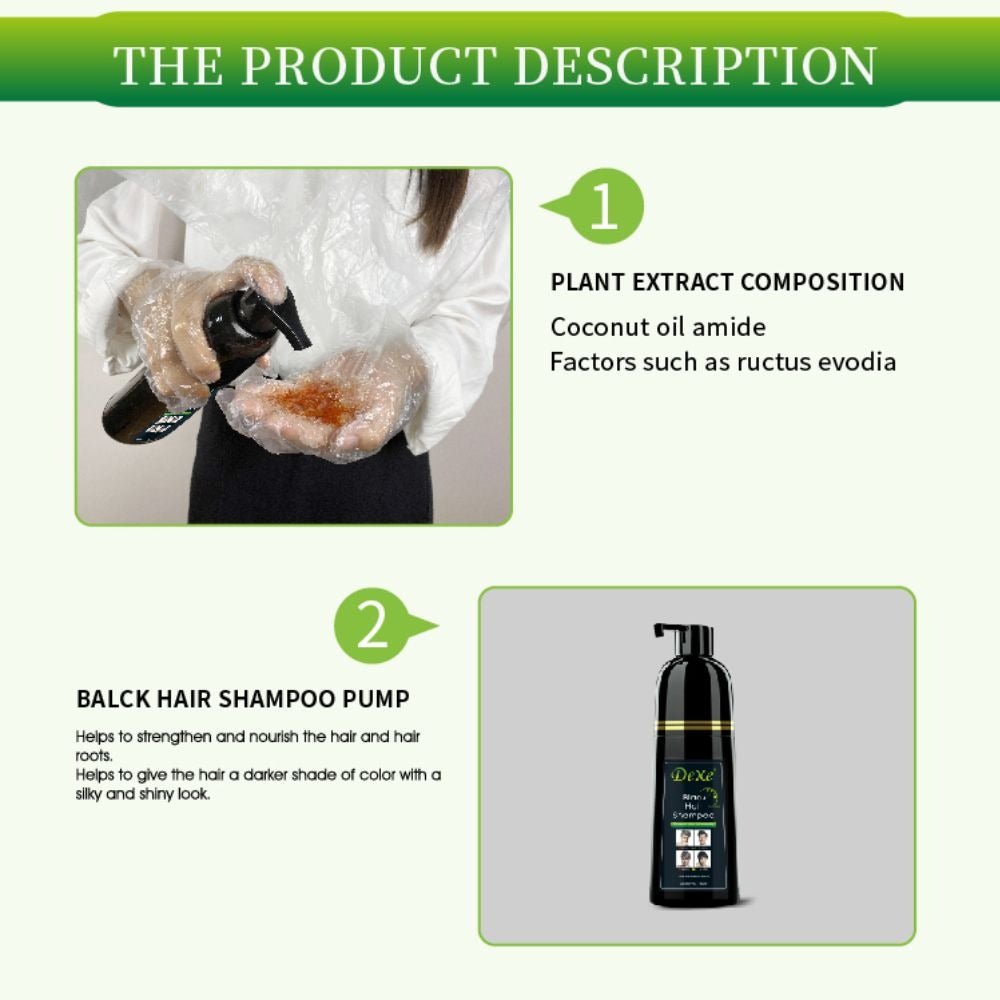 DEXE Shampooing pour cheveux noirs Meilleure couleur de cheveux instantanée 400ml - TENDANCES STYLES