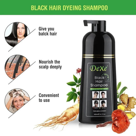DEXE Shampooing pour cheveux noirs Meilleure couleur de cheveux instantanée 400ml - TENDANCES STYLES