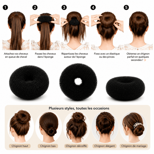 Éponge à Chignon Volume Pro – Lot de 3 - TENDANCES STYLES