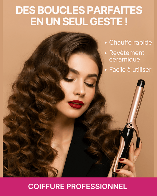 Fer à boucler, boucleur professionnel 28 mm - TENDANCES STYLES