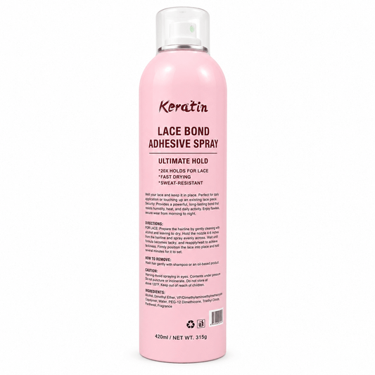 KERATIN Spray Adhésif Lace Bond à la Kératine 420 ml – Fixation Extrême, Séchage Rapide & Résistant à la Transpiration - TENDANCES STYLES