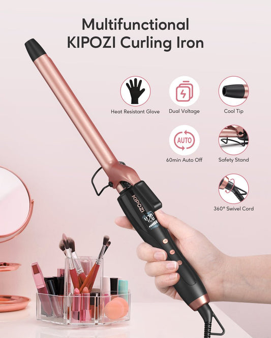 KIPOZI Fer à boucler professionnel 19 mm - TENDANCES STYLES