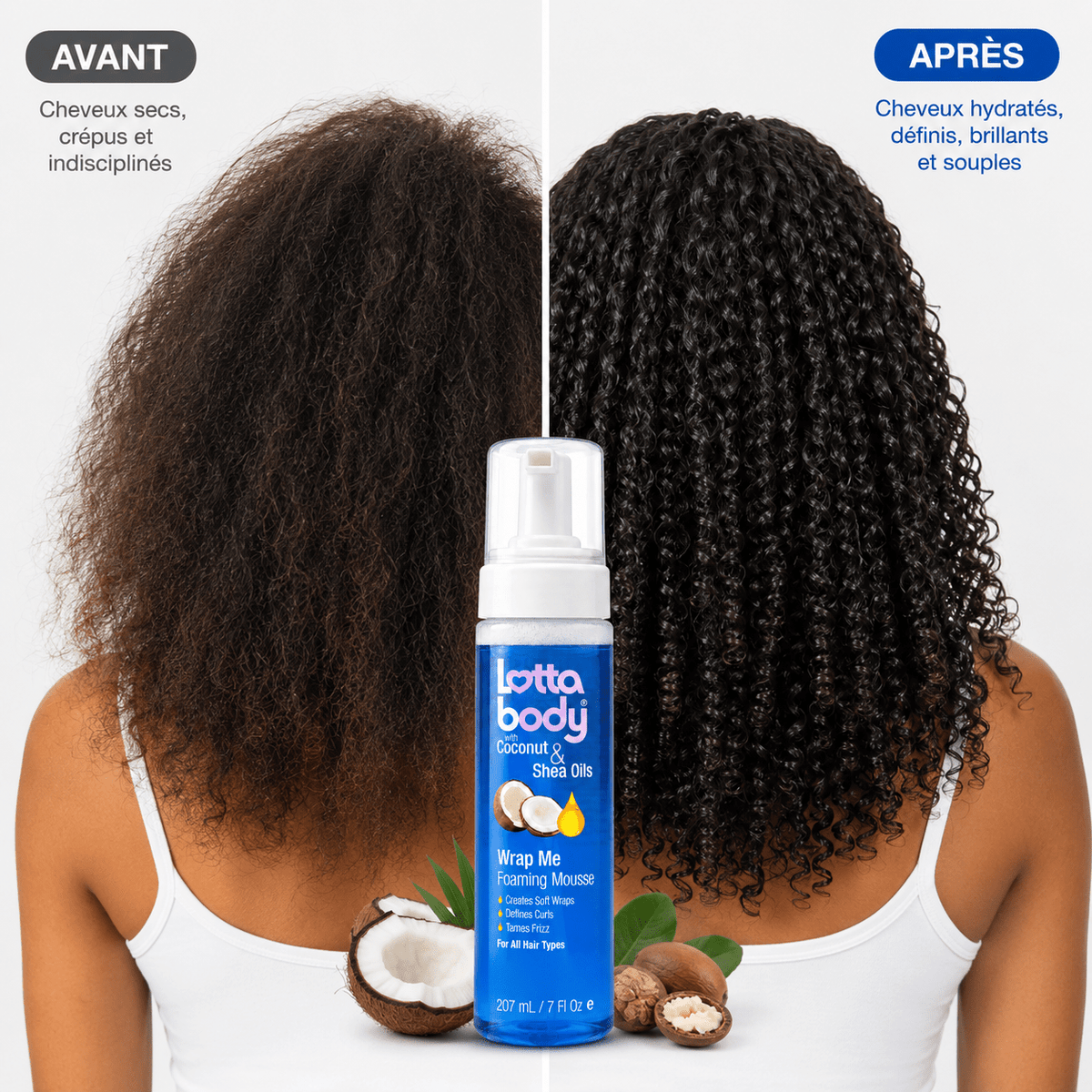 Lotta Body Wrap Me Foaming Mousse – Mousse Définition Boucles Coco & Karité 207 ml - TENDANCES STYLES