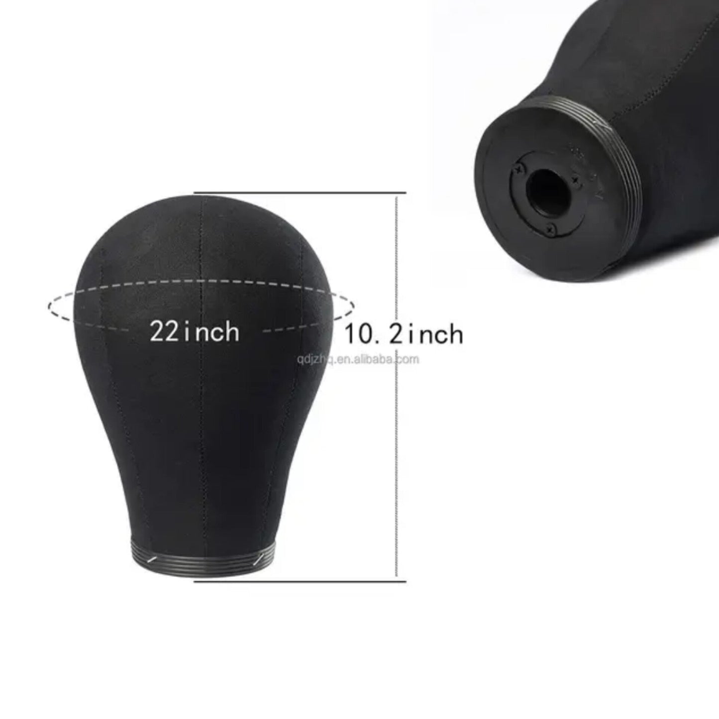 Tête de mannequin noire en toile pour perruque - TENDANCES STYLES