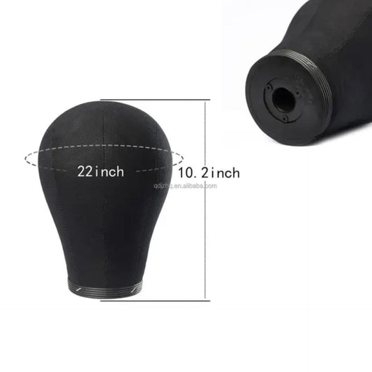 Tête de mannequin noire en toile pour perruque - TENDANCES STYLES