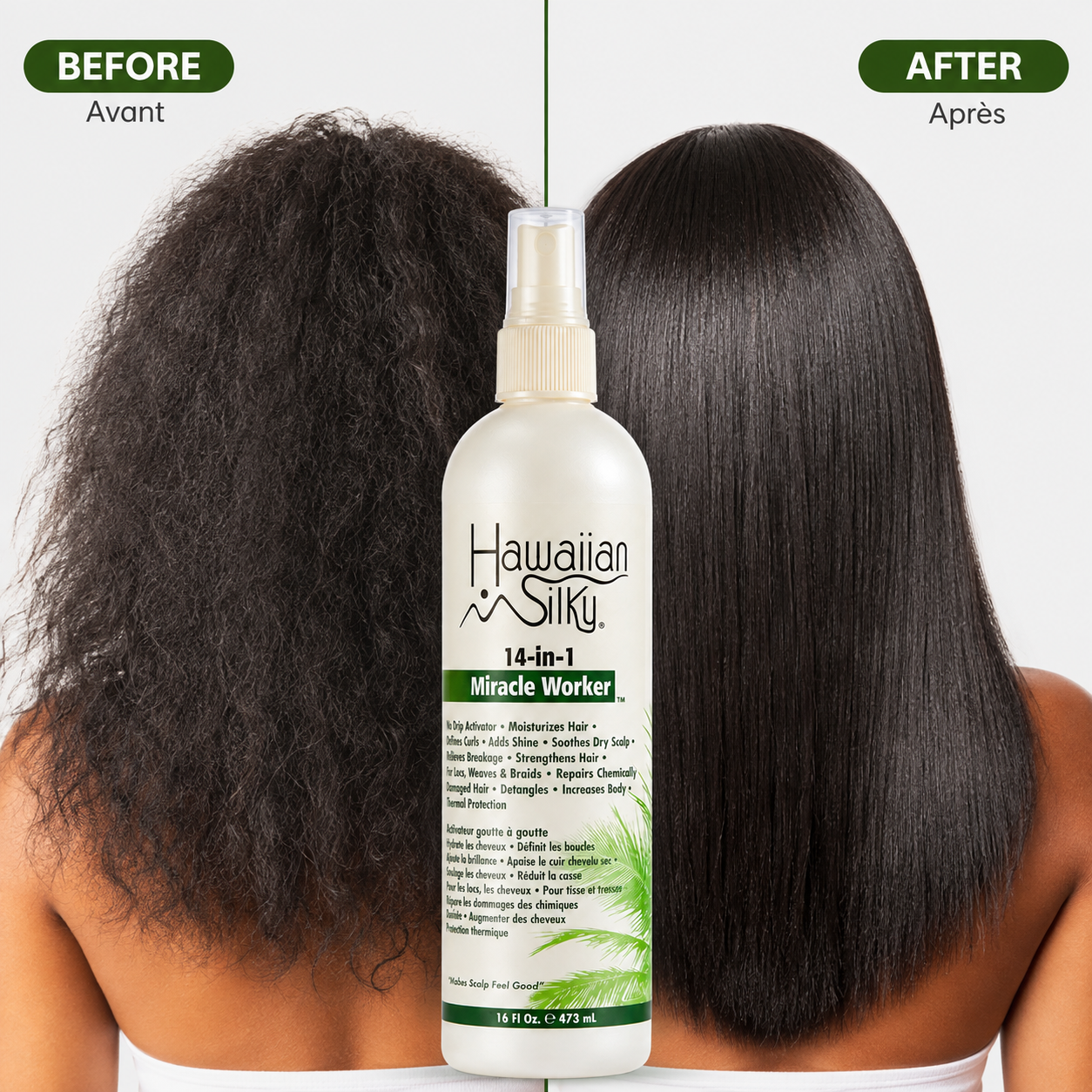 Hawaiian Silky 14-in-1 Miracle Worker – Soin Capillaire Hydratant & Démêlant 473 ml