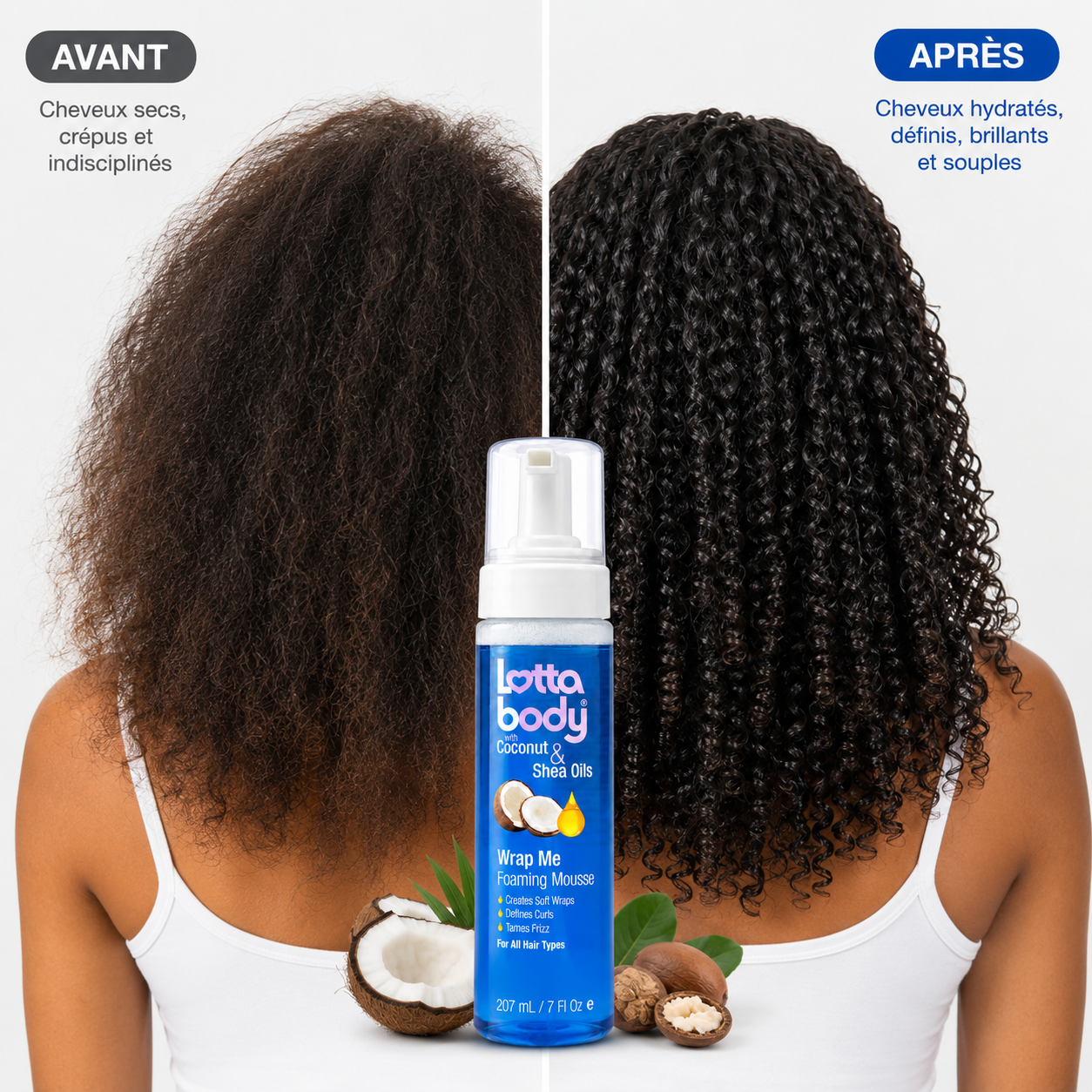 Lotta Body Wrap Me Foaming Mousse – Mousse Définition Boucles Coco & Karité 207 ml