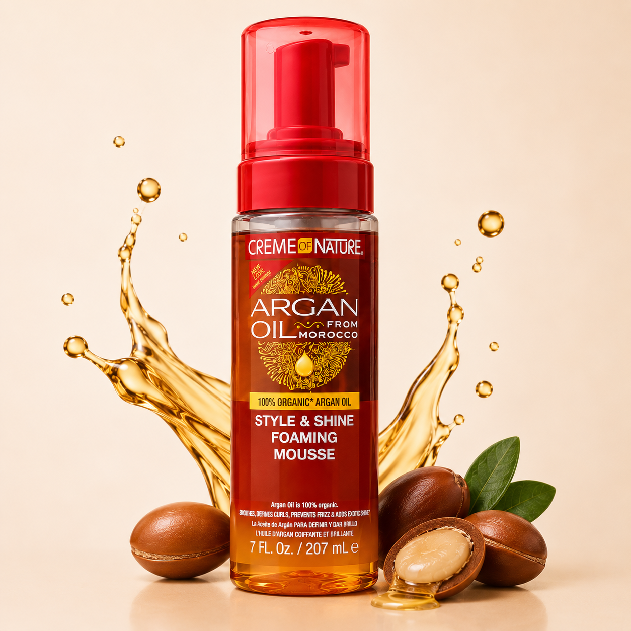 Creme of Nature Argan Oil Style & Shine – Mousse Coiffante Définition & Brillance 207 ml