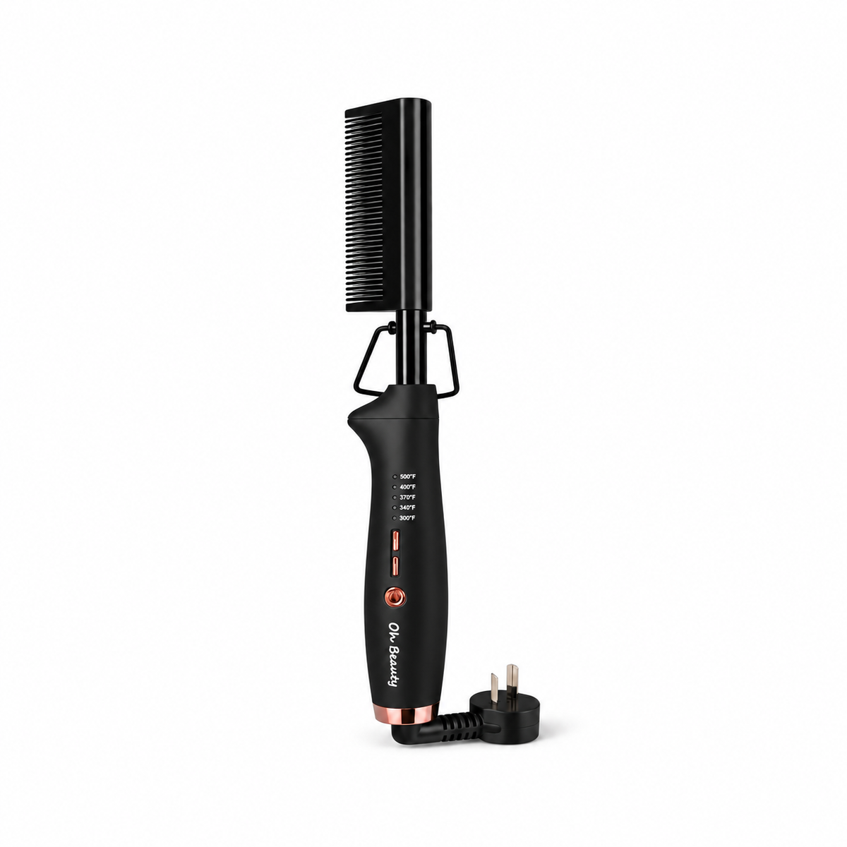 Peigne chauffant professionnel Oh Beauty – Lissage des racines et perruques 500°F