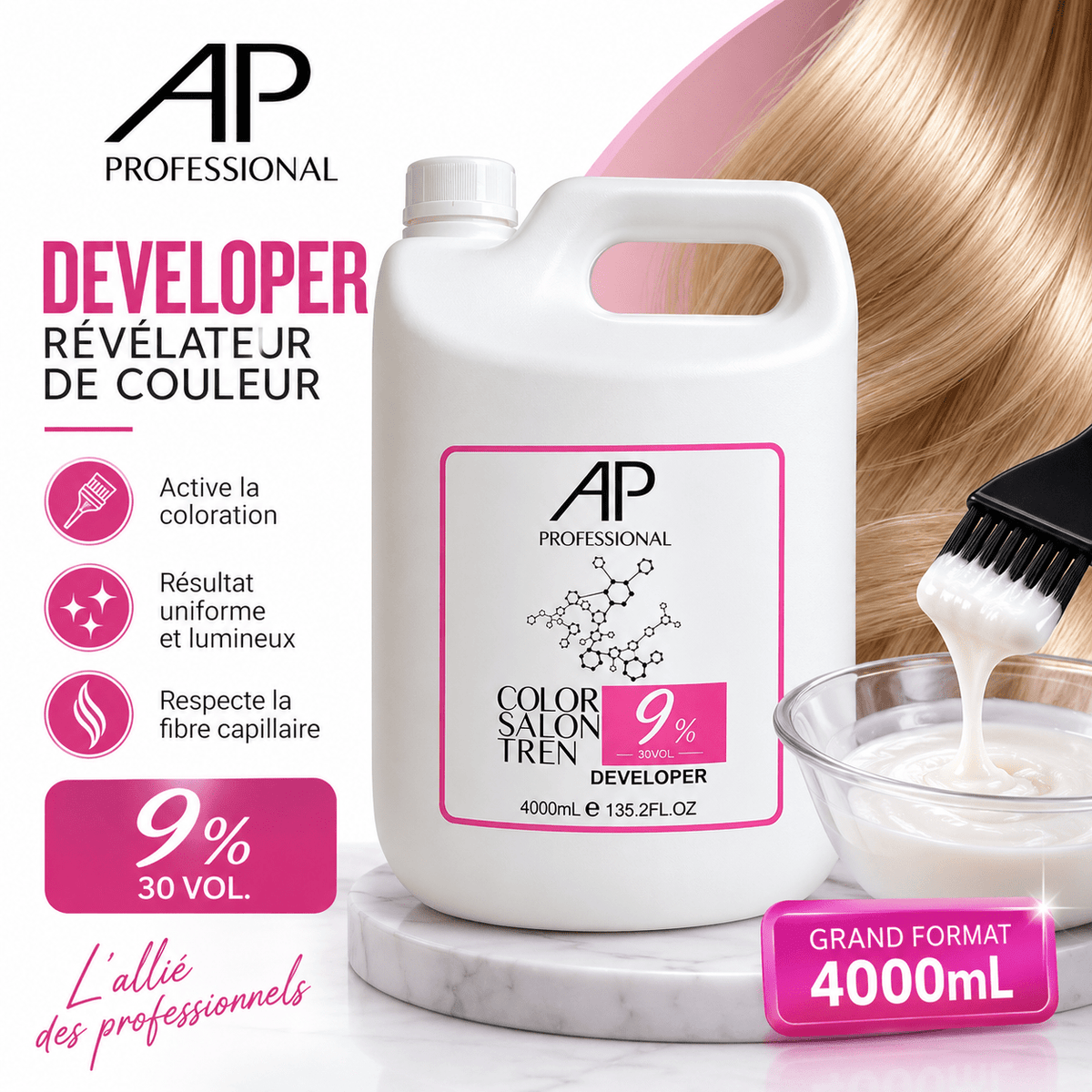 AP Professional Developer 9% – Oxydant 30 Vol. 4000 ml - TENDANCES STYLES