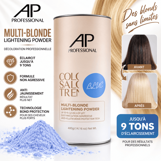 AP Professional Multi-Blonde Lightening Powder – Poudre Décolorante 400 g - TENDANCES STYLES