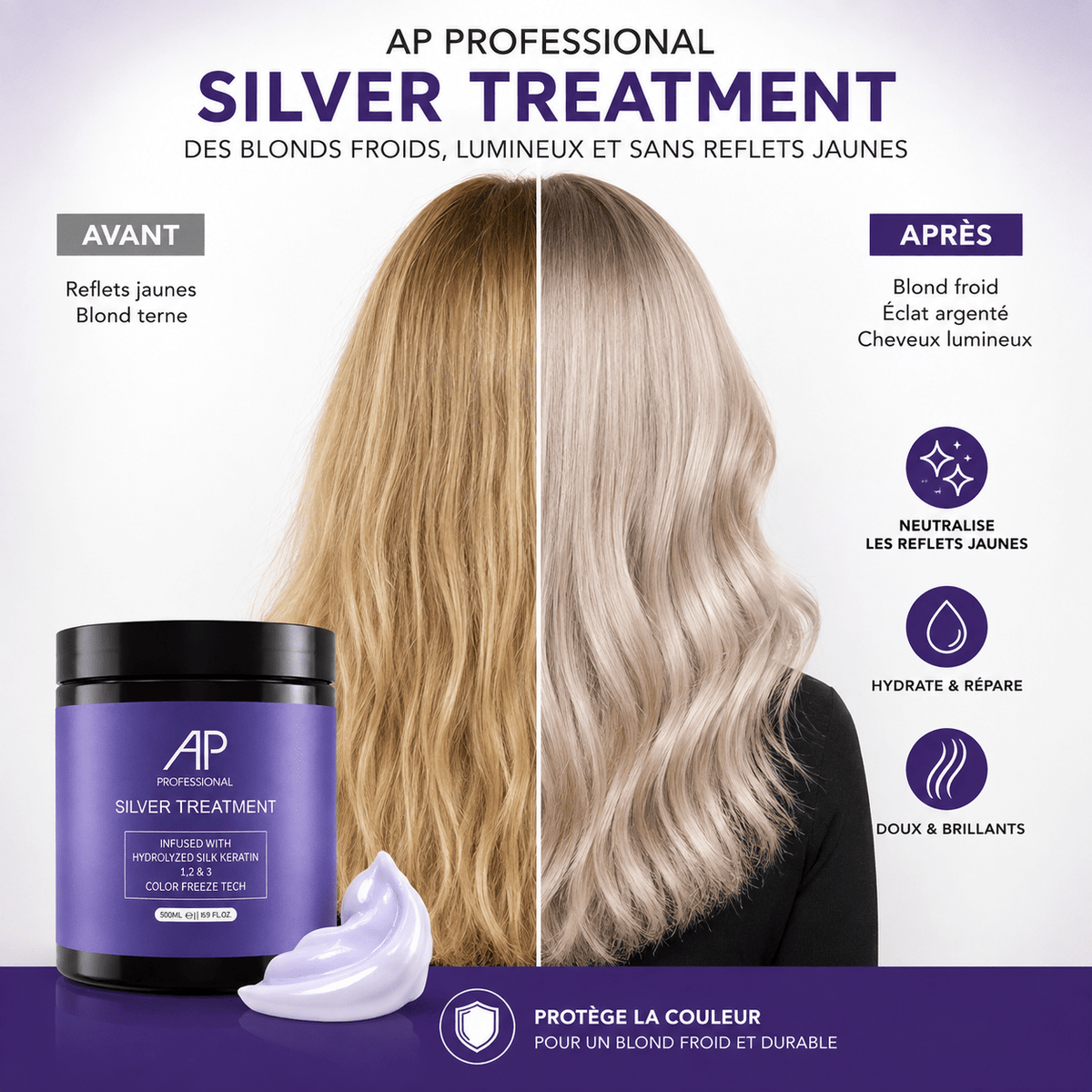 AP Professional Silver Treatment – Soin Déjaunissant & Réparateur 500 ml - TENDANCES STYLES