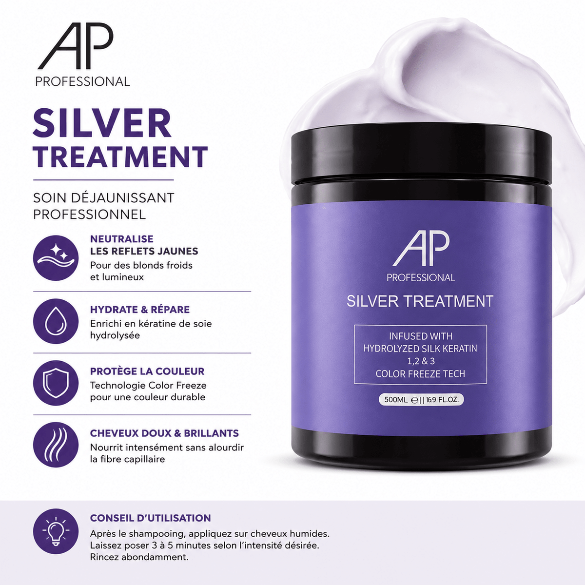 AP Professional Silver Treatment – Soin Déjaunissant & Réparateur 500 ml - TENDANCES STYLES