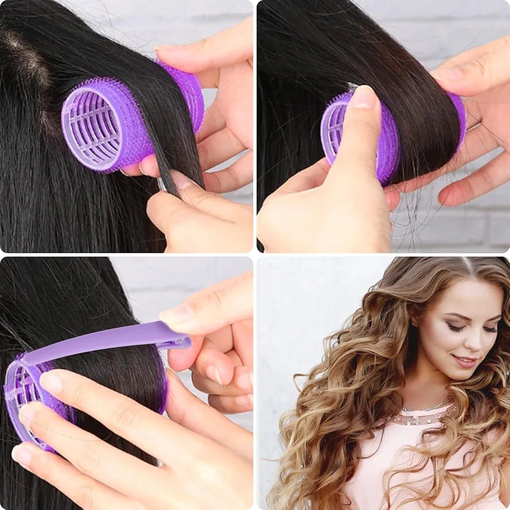Bigoudis auto adhésif 18 PCS avec pince métallique - TENDANCES STYLES