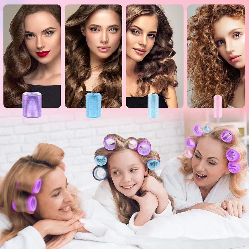 Bigoudis auto adhésif 18 PCS avec pince métallique - TENDANCES STYLES