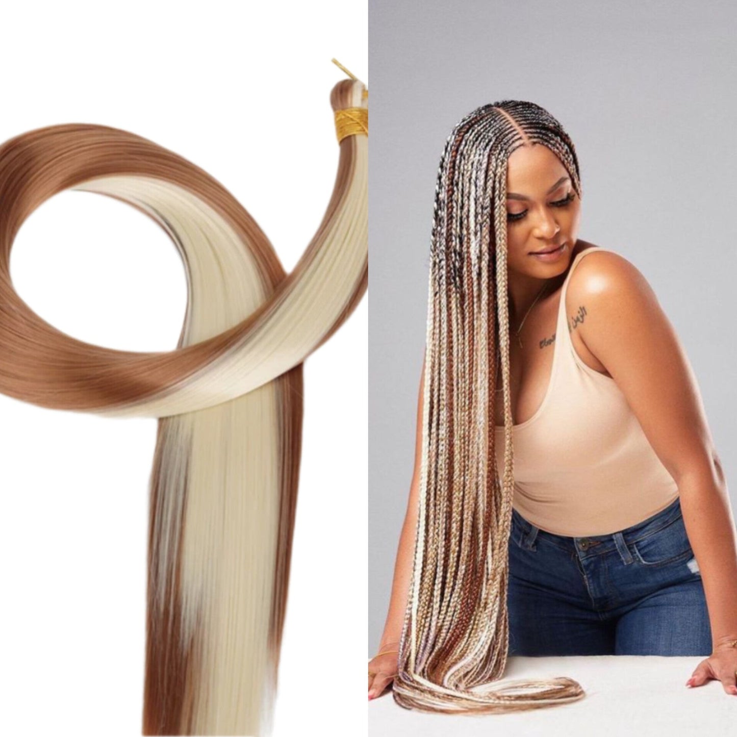 Bone straight braids couleur N°30/613, 30 pouces - TENDANCES STYLES