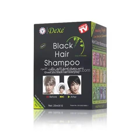 DEXE Shampooing pour cheveux noirs Meilleure couleur de cheveux instantanée 25 ml*10 - TENDANCES STYLES