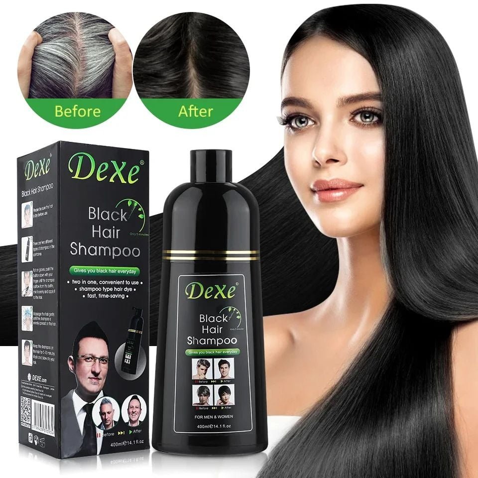 DEXE Shampooing pour cheveux noirs Meilleure couleur de cheveux instantanée 400ml - TENDANCES STYLES