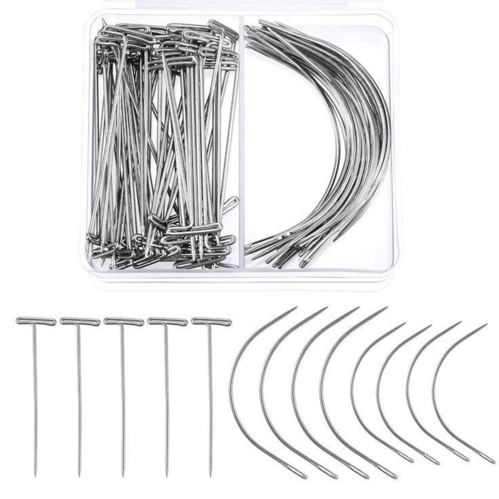 Épingles en T + Aiguille de tissage de perruque de type C - TENDANCES STYLES