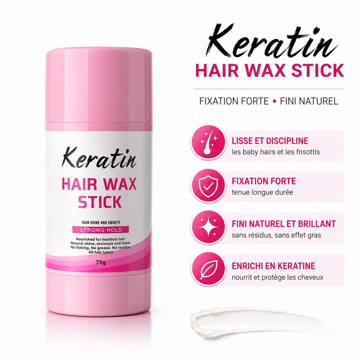 Keratin Bâton de lissage pour cheveux à la kératine - TENDANCES STYLES
