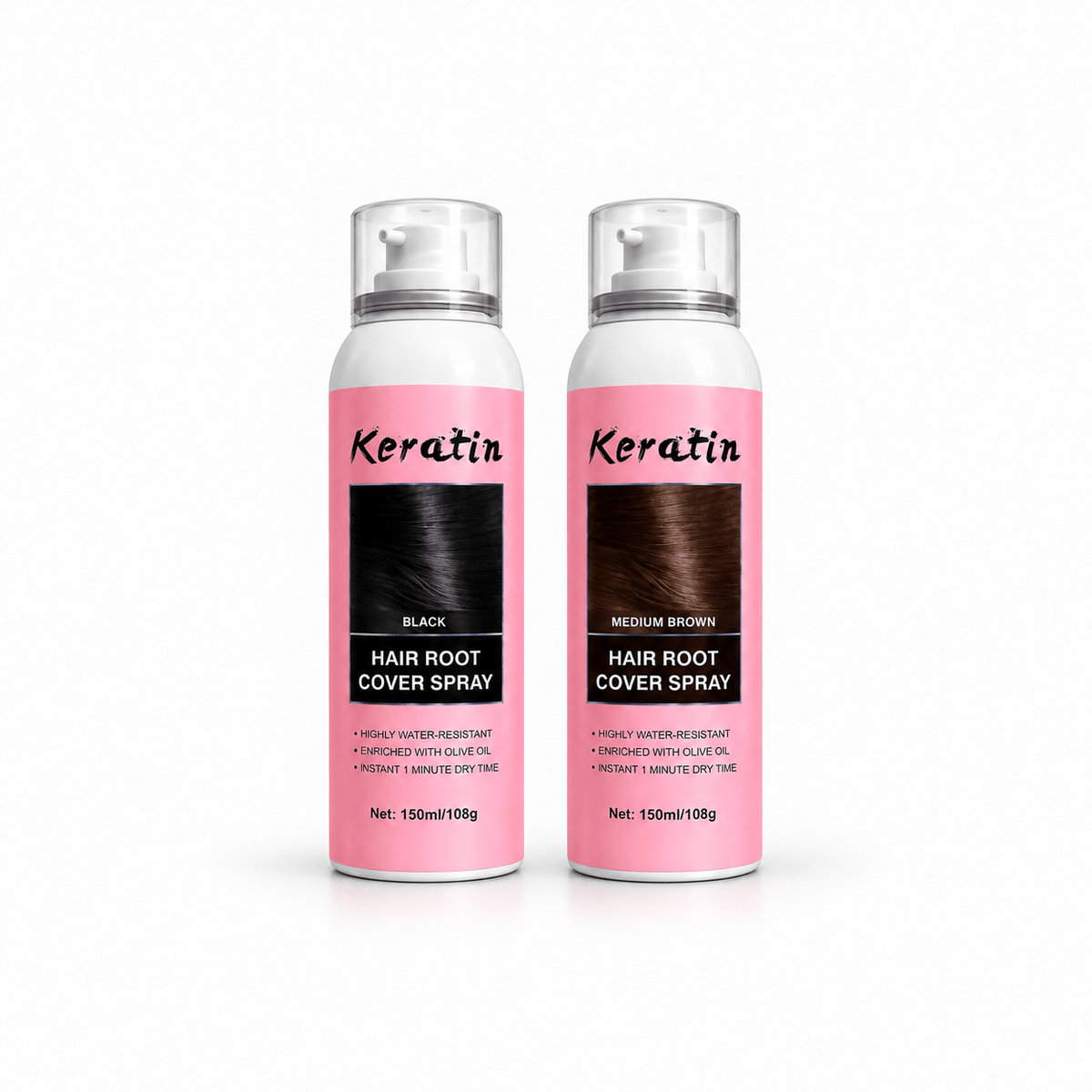 Keratin Hair Root Cover Spray – Spray Retouche Racines & Perruques 150 ml - TENDANCES STYLES