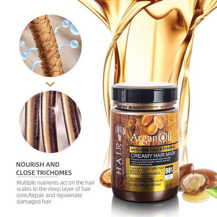 Masque capillaire à l'huile d'argan - TENDANCES STYLES