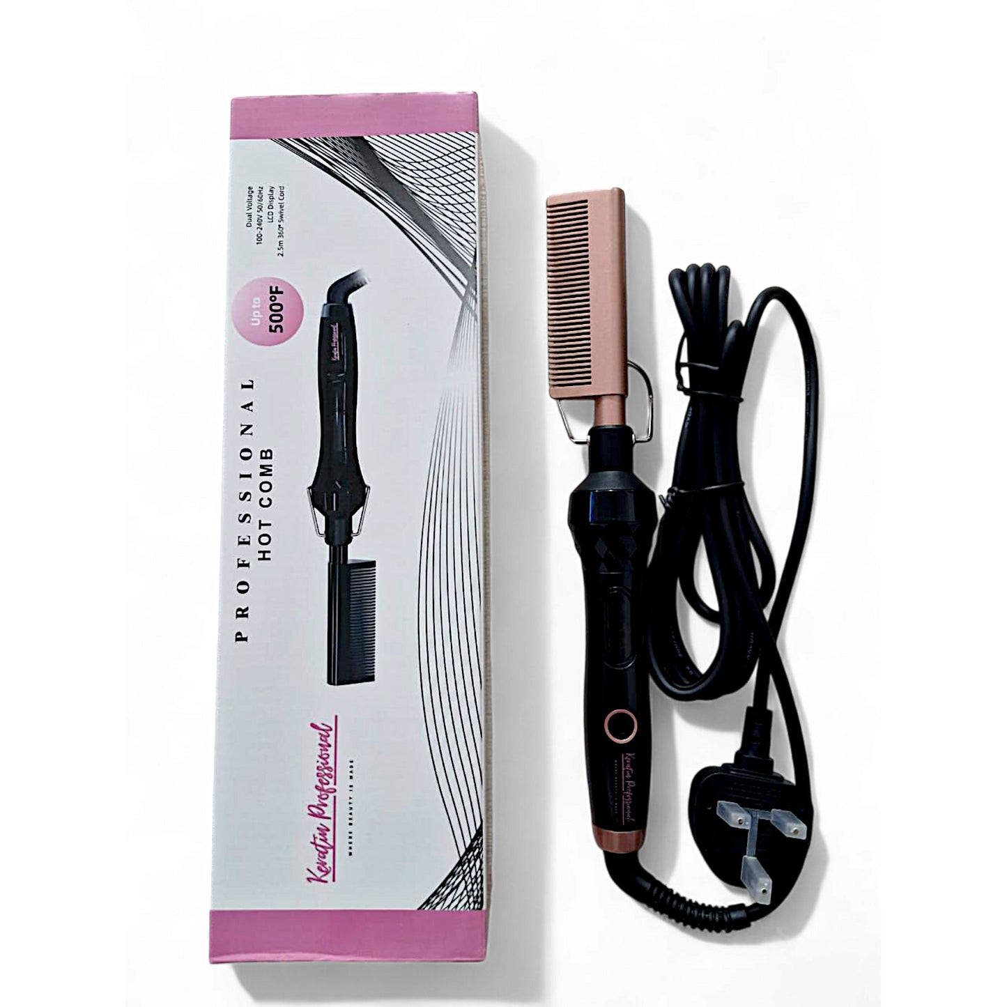 Peigne chauffant électrique professionnel, écran LED, Température max 500°F - TENDANCES STYLES