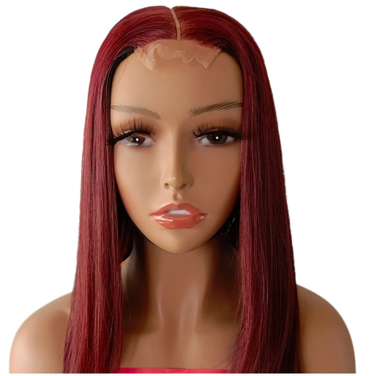 Perruque Bob Vietnamienne Rouge Bordeaux 12 Pouces – Ultra Fluide & Naturelle - TENDANCES STYLES