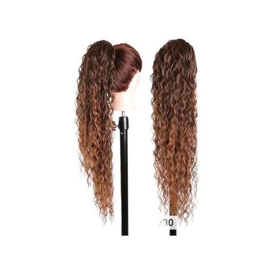 Postiche queue de cheval, chignon deep wave en fibre synthétique 28 pouces N°1B/30 - TENDANCES STYLES