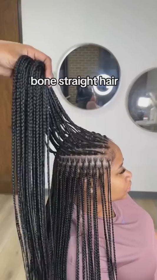 Bone straight braids couleur N°1B, 30 pouces