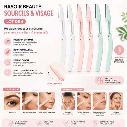 Rasoir Beauté Sourcils & Visage – Lot de 6 - TENDANCES STYLES