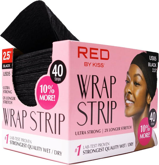 Red by Kiss Wrap Strip 3,5" Bandes de coiffage, ultra résistantes et extensibles, 40 bandes - TENDANCES STYLES