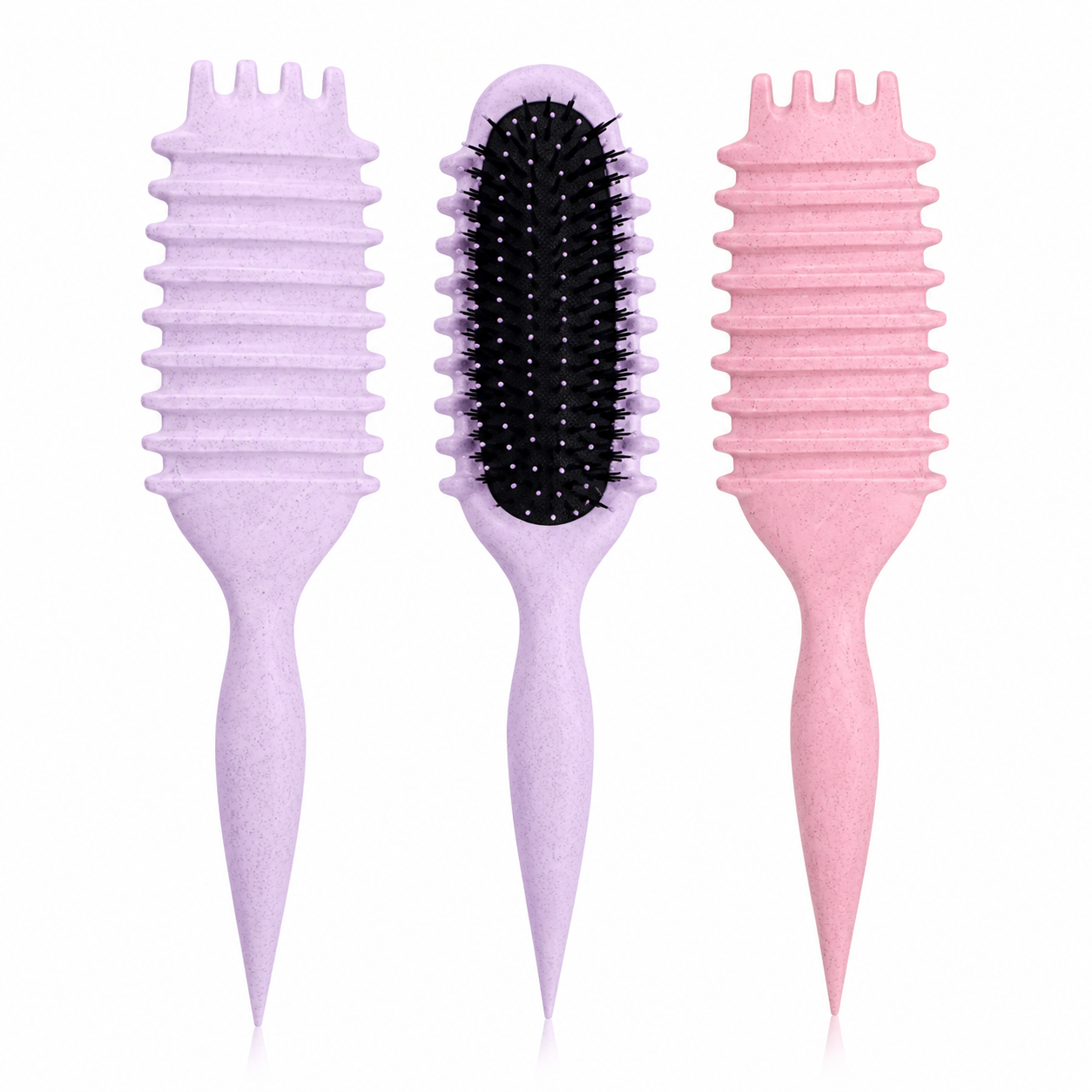 Brosse démêlante et massante pour cheveux bouclés, ondulés et crépus