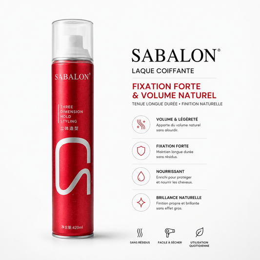 SABALON – Laque Coiffante Fixation Forte & Volume Naturel 420 ml - TENDANCES STYLES