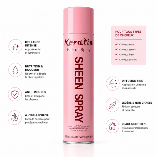 Spray Brillance à la Kératine – Hair Oil Sheen Spray 458 ml - TENDANCES STYLES