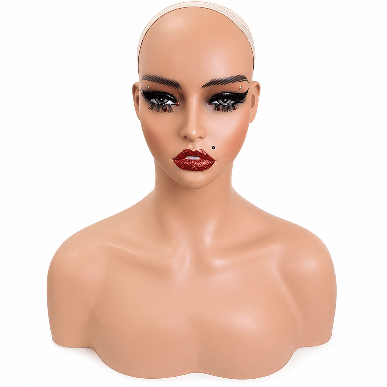 Tête de mannequin femme réaliste PVC avec épaule - TENDANCES STYLES