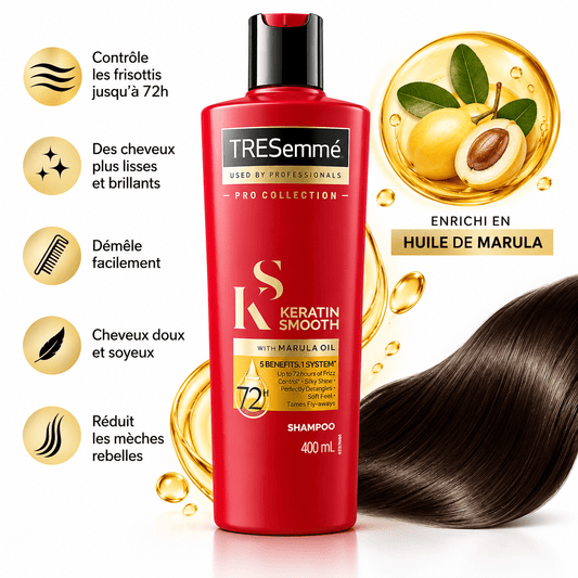 TRESemmé Keratin Smooth – Shampooing Lissant Anti-Frisottis 400 ml - TENDANCES STYLES