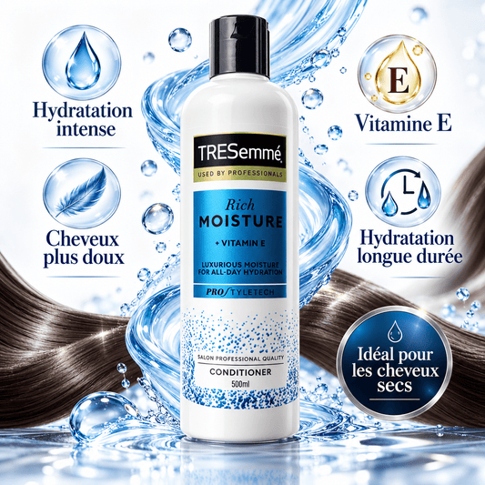 TRESemmé Rich Moisture + Vitamine E – Après-Shampooing Hydratation Intense 500 ml - TENDANCES STYLES